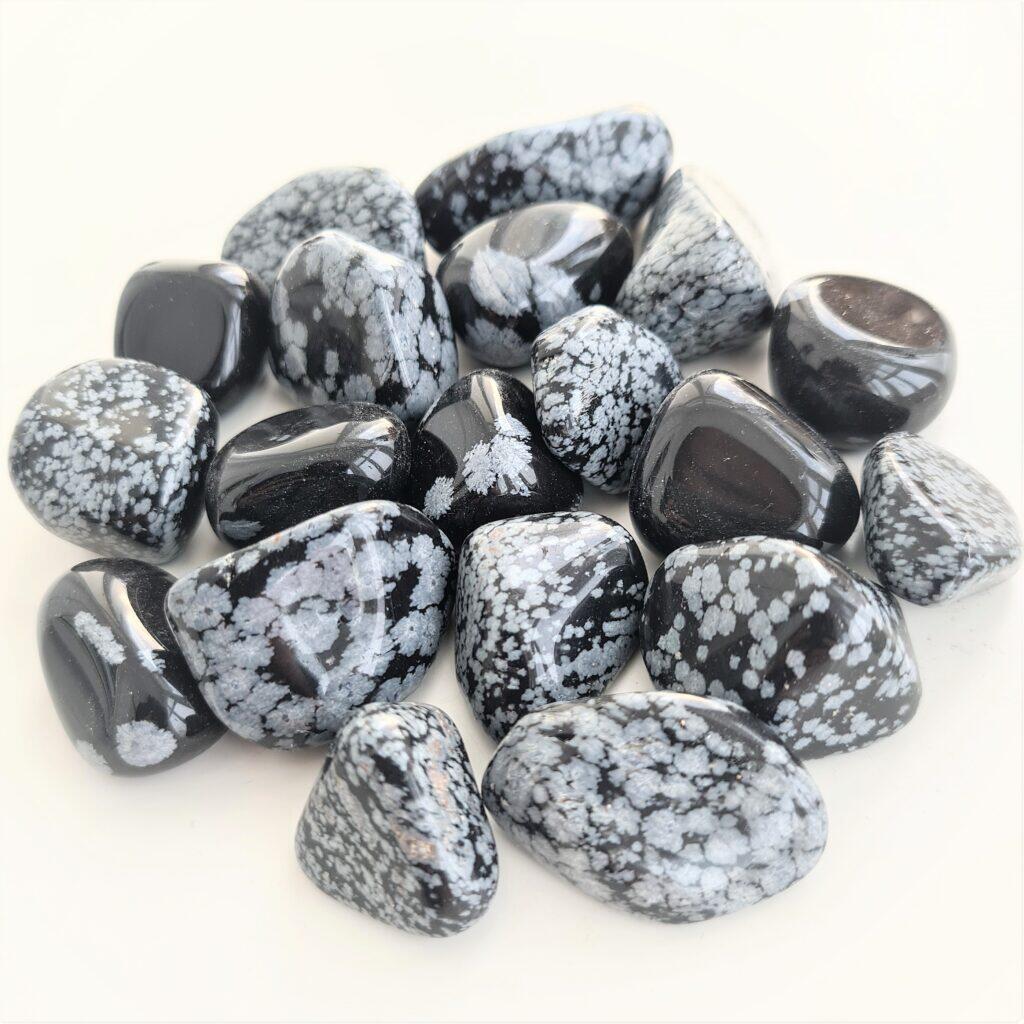 Snöflingeobsidian - trumlad
