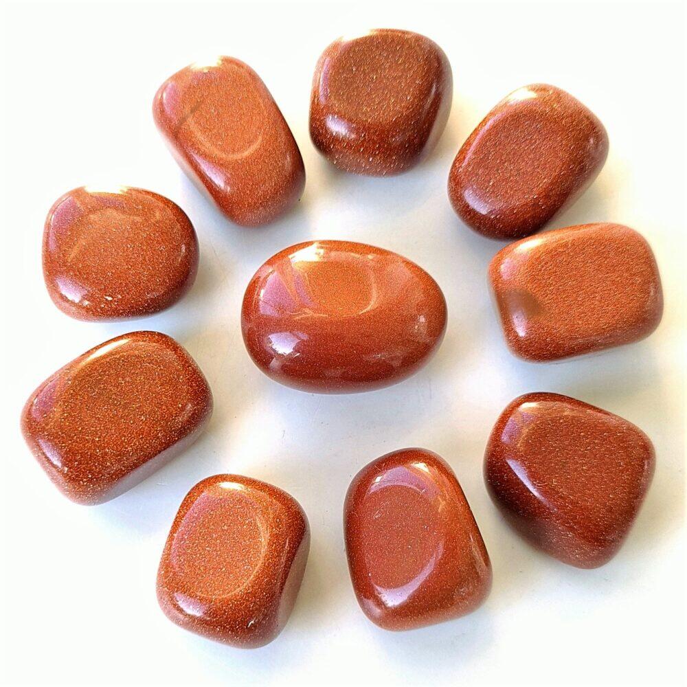 Guldsten - röd trumlad