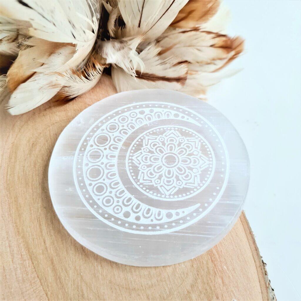 selenit - rund laddningsplatta måne