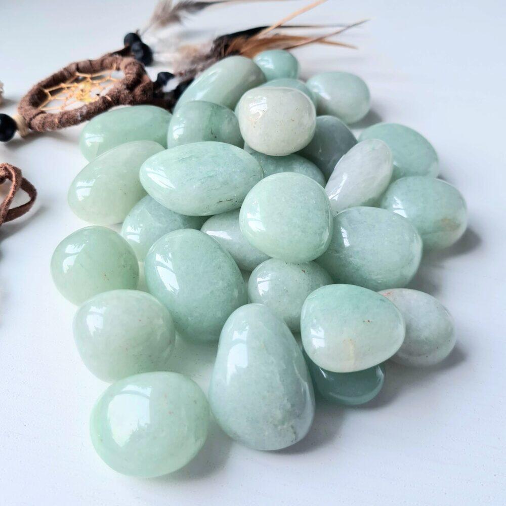 Aventurin - ljusgrön trumlad