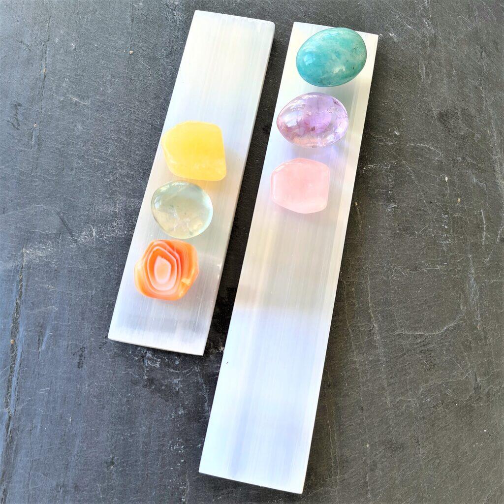 selenit polerade laddningsplattor