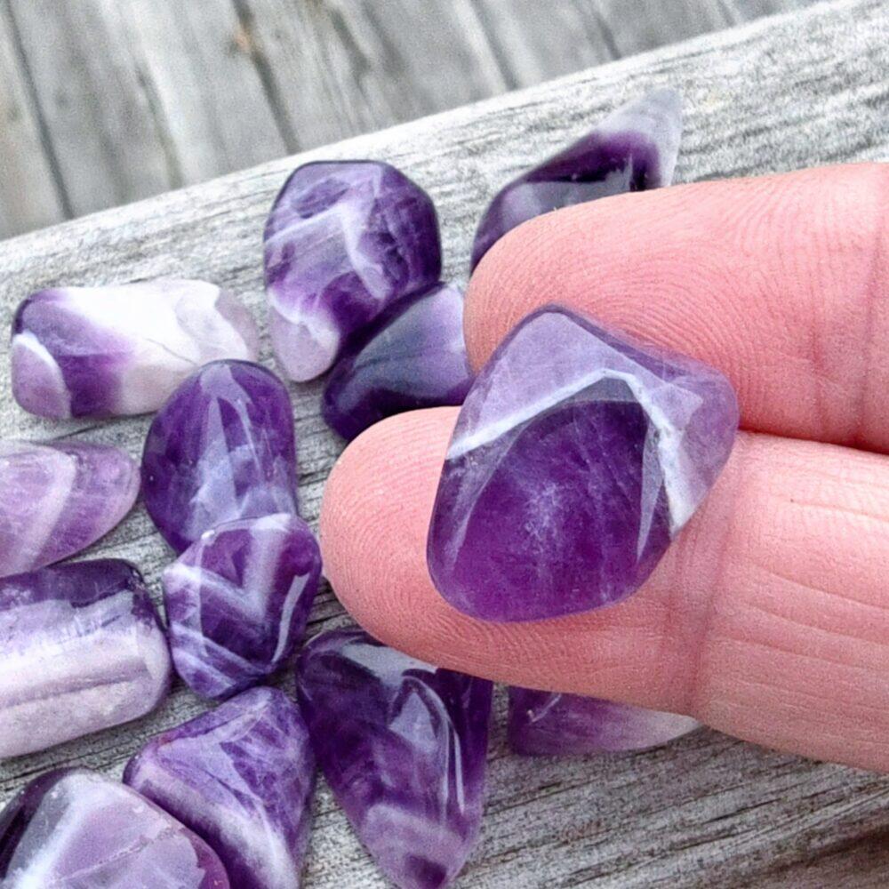 Ametist chevron trumlad liten