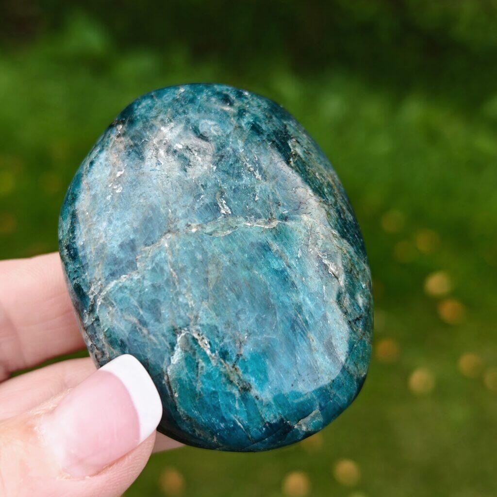 Apatit blå - stor palmstone